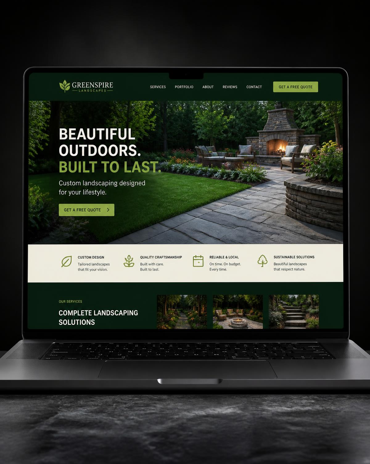Greenspire Landscapes website design