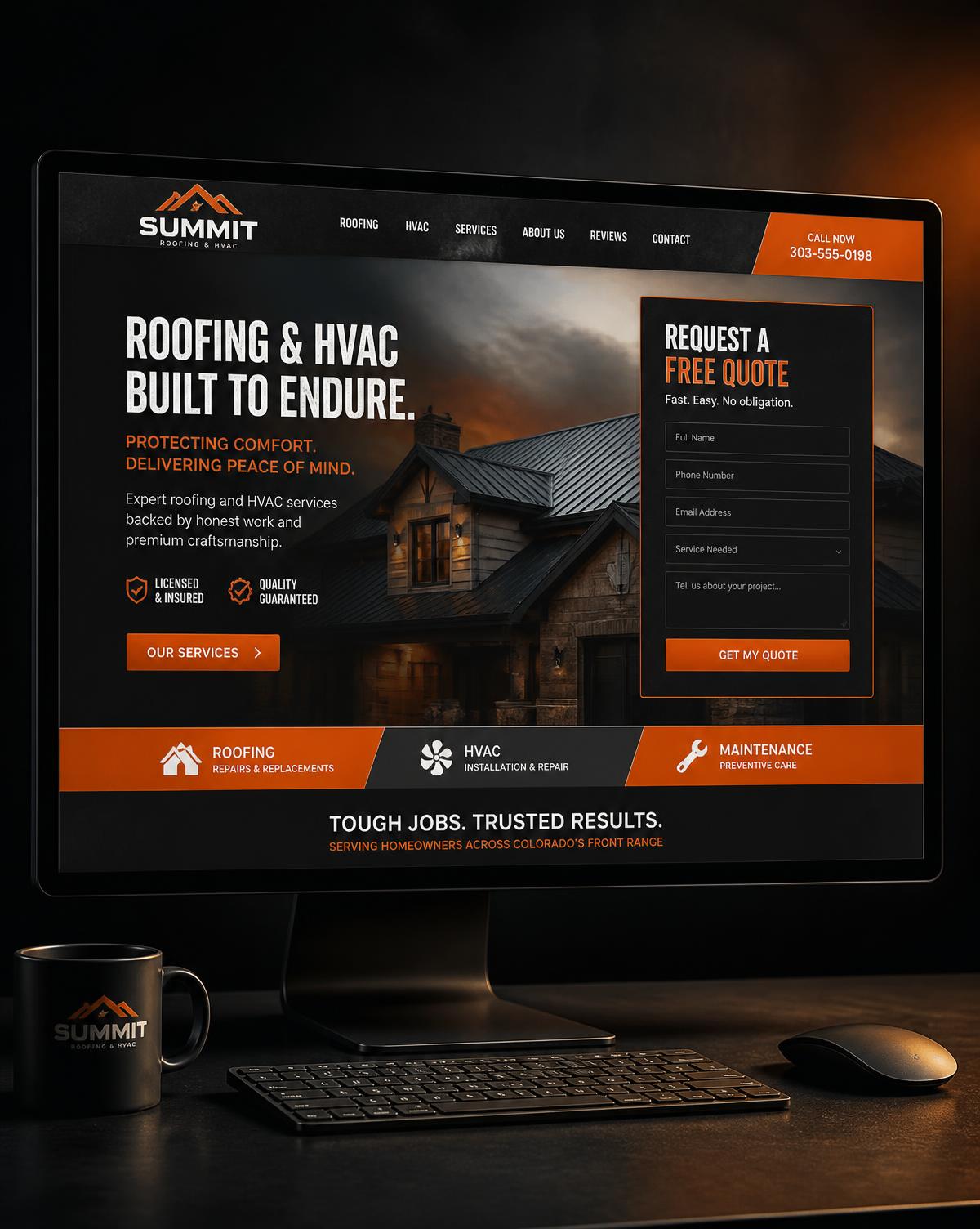 Summit Roofing & HVAC website design